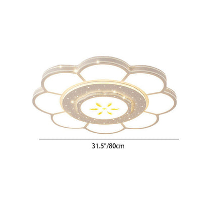 Modern Simplicity Iron Acrylic Round Flower LED Flush Mount Ceiling Light For Living Room