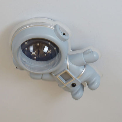 Contemporary Creative Kids Metal Acrylic Resin Astronaut Flush Mount Ceiling Light For Bedroom
