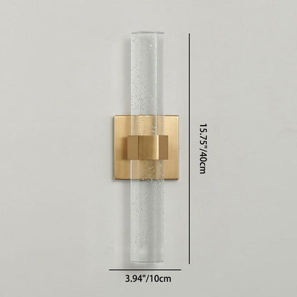 Modern Luxury Hardware Crystal Strip Column LED Wall Sconce Lamp For Bedside