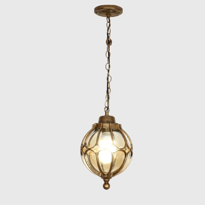 Traditional European Waterproof Aluminum Iron Glass Ball 1-Light Pendant Light For Outdoor Patio