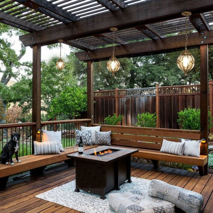 Traditional European Waterproof Aluminum Iron Glass Ball 1-Light Pendant Light For Outdoor Patio