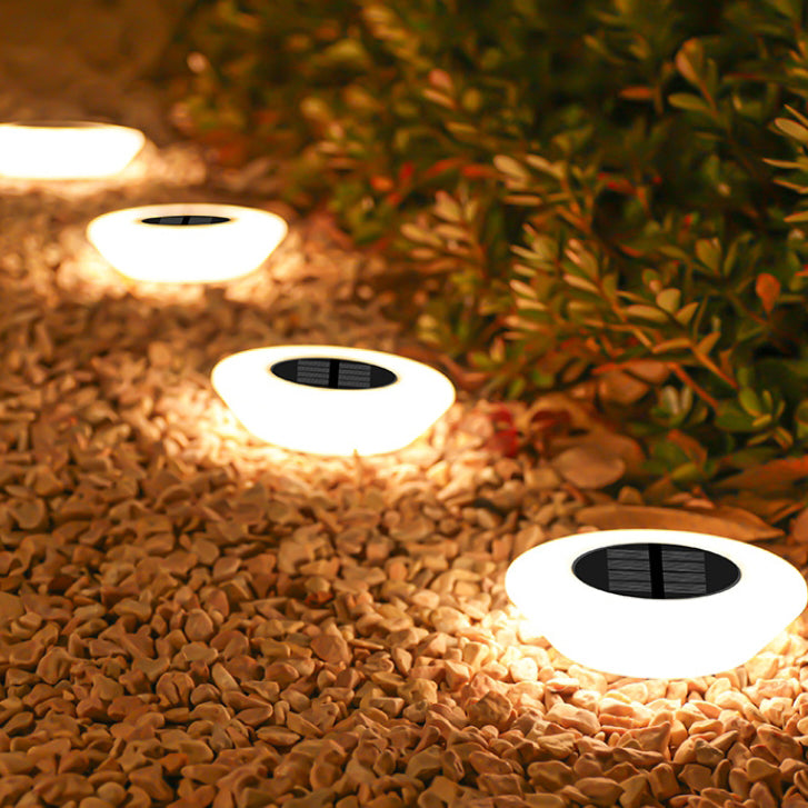 Modern Simplicity Solar Waterproof PP PS Round Conic LED Landscape Lighting Outdoor Light For Garden