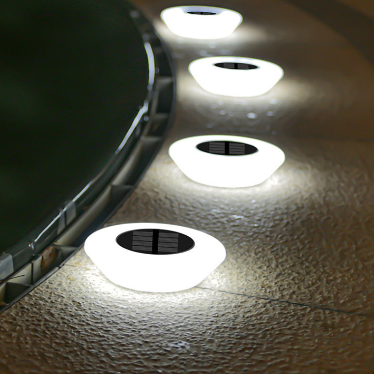 Modern Simplicity Solar Waterproof PP PS Round Conic LED Landscape Lighting Outdoor Light For Garden