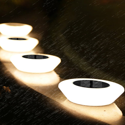 Modern Simplicity Solar Waterproof PP PS Round Conic LED Landscape Lighting Outdoor Light For Garden