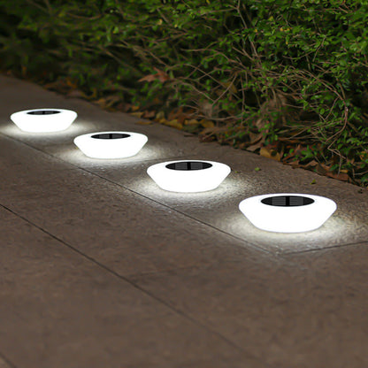 Modern Simplicity Solar Waterproof PP PS Round Conic LED Landscape Lighting Outdoor Light For Garden