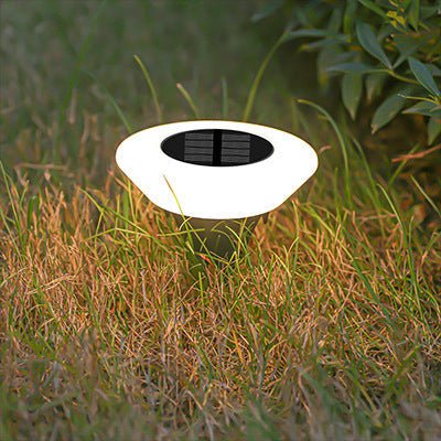 Modern Simplicity Solar Waterproof PP PS Round Conic LED Landscape Lighting Outdoor Light For Garden