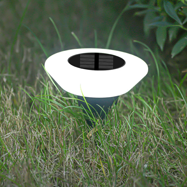 Modern Simplicity Solar Waterproof PP PS Round Conic LED Landscape Lighting Outdoor Light For Garden