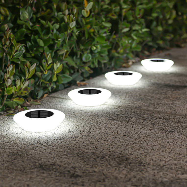 Modern Simplicity Solar Waterproof PP PS Round Conic LED Landscape Lighting Outdoor Light For Garden