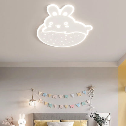 モダンアールデコ調 カタツムリ パンダ ウサギ ラウンド アクリル アイアン LED フラッシュマウント シーリングライト 寝室用