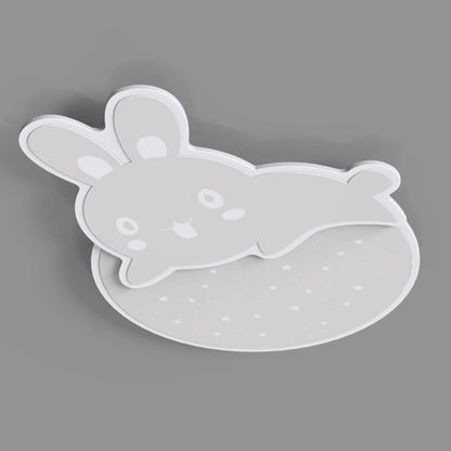 モダンアールデコ調 カタツムリ パンダ ウサギ ラウンド アクリル アイアン LED フラッシュマウント シーリングライト 寝室用