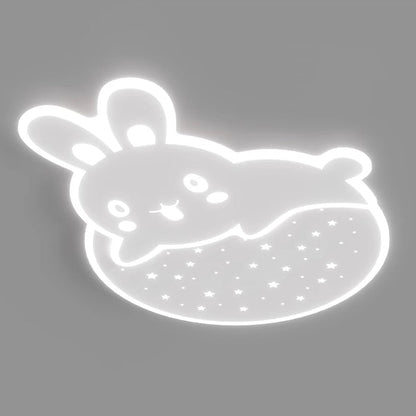 モダンアールデコ調 カタツムリ パンダ ウサギ ラウンド アクリル アイアン LED フラッシュマウント シーリングライト 寝室用