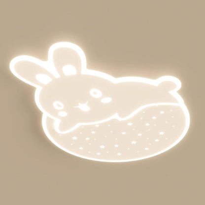 モダンアールデコ調 カタツムリ パンダ ウサギ ラウンド アクリル アイアン LED フラッシュマウント シーリングライト 寝室用