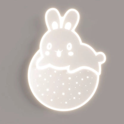 モダンアールデコ調 カタツムリ パンダ ウサギ ラウンド アクリル アイアン LED フラッシュマウント シーリングライト 寝室用