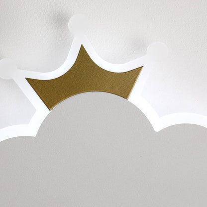 Contemporary Creative Crown Clouds Iron LED Wall Sconce Lamp For Bedroom