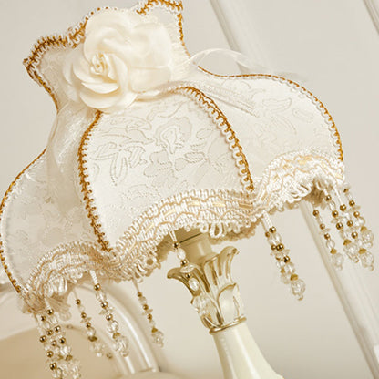 Traditional European Vase Base Resin Fabric 1-Light Table Lamp For Bedroom
