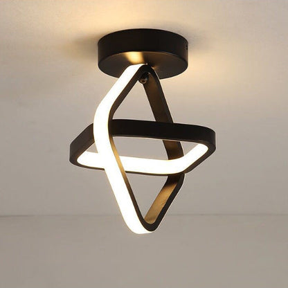 Modern Simplicity Aluminum Iron Acrylic Circle Square Geometrical LED Semi-Flush Mount Ceiling Light For Hallway