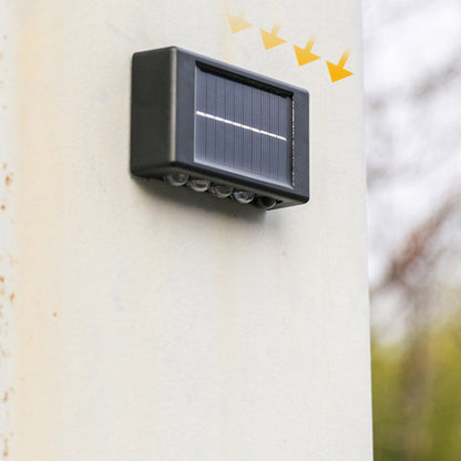 モダンでシンプルなソーラー防水長方形ABS PVC LED壁取り付け用燭台ランプ（屋外パティオ用） 