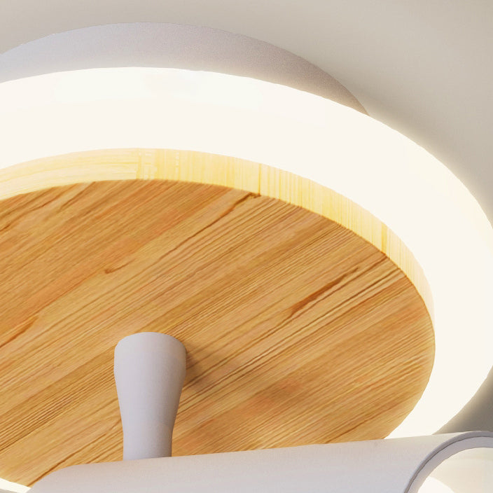 مصباح حائط LED دائري خشبي من الألومنيوم بتصميم عصري بسيط لغرفة النوم 