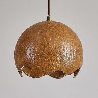 Traditional Japanese Iron Resin Cracked Eggshell Design 1-Light Pendant Light For Dining Room