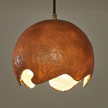 Traditional Japanese Iron Resin Cracked Eggshell Design 1-Light Pendant Light For Dining Room