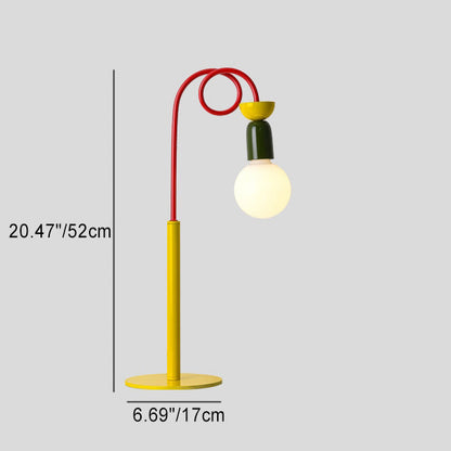 Contemporary Creative Colorblock Geometric Iron Spiral Strip Design 1/2-Light Table Lamp For Bedroom