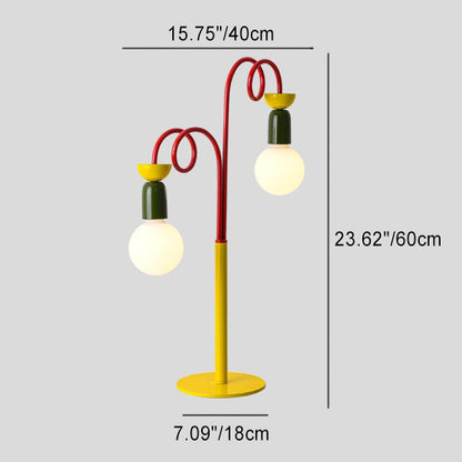 Contemporary Creative Colorblock Geometric Iron Spiral Strip Design 1/2-Light Table Lamp For Bedroom