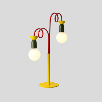Contemporary Creative Colorblock Geometric Iron Spiral Strip Design 1/2-Light Table Lamp For Bedroom