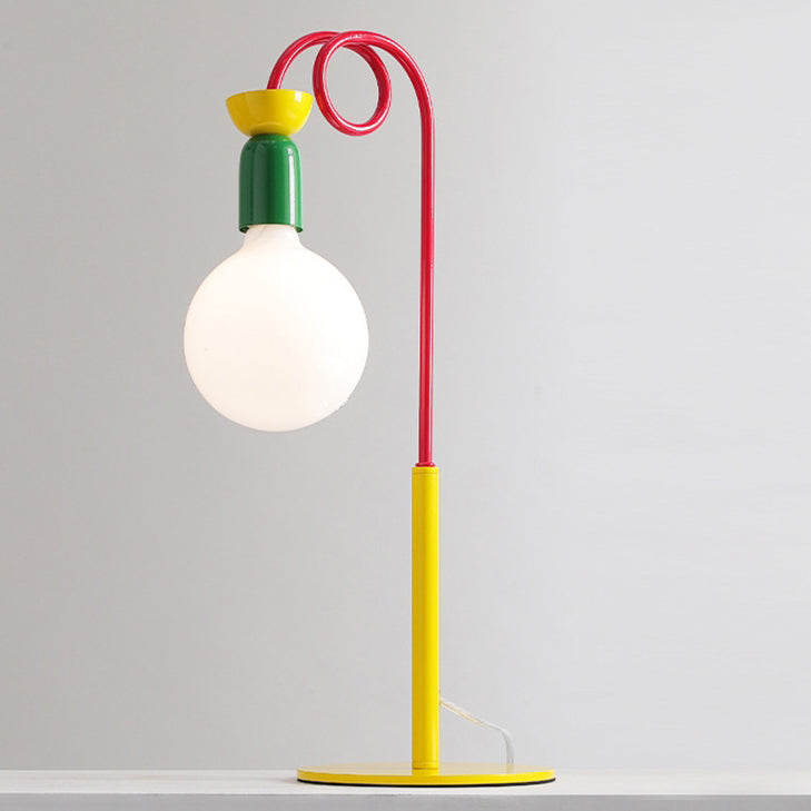 Contemporary Creative Colorblock Geometric Iron Spiral Strip Design 1/2-Light Table Lamp For Bedroom