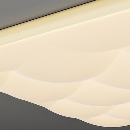 Modern Minimalist Rectangular Lattice Iron PVC LED Flush Mount Ceiling Light For Living Room