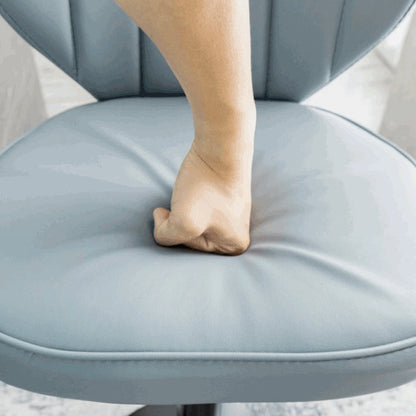 Modern Minimalist Square PU Leather Metal Bar Stool Backrest Footrest For Dining Room