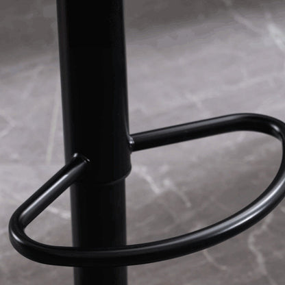 Modern Minimalist Square PU Leather Metal Bar Stool Backrest Footrest For Dining Room