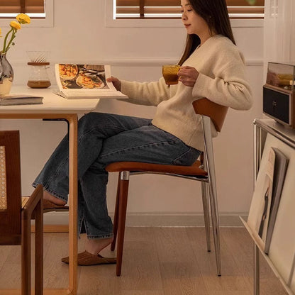 Traditional Vintage Square Velvet Iron Tapered Legs Dining Chair Backrest Armless For Dining Room