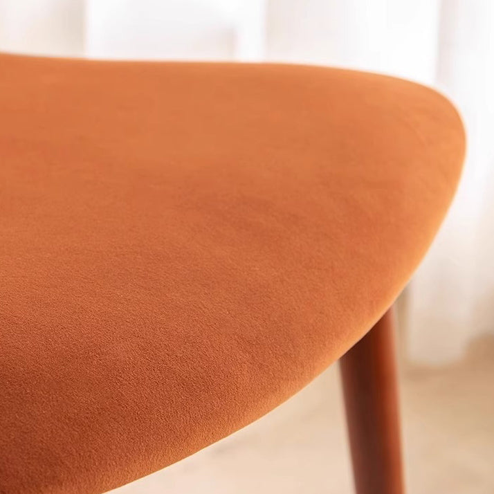 Traditional Vintage Square Velvet Iron Tapered Legs Dining Chair Backrest Armless For Dining Room