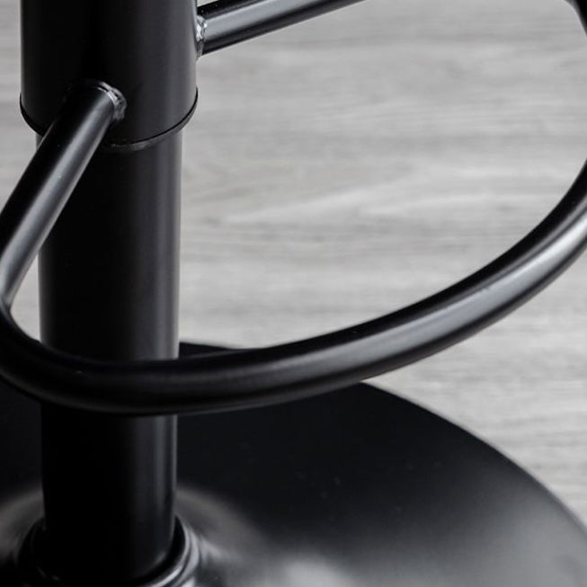 Contemporary Simplicity Curved PU Leather Liftable Swivel Bar Stool Backrest Footrest For Dining Room