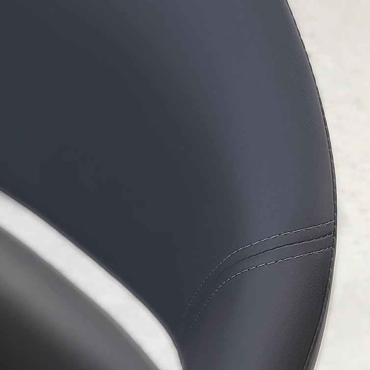 Contemporary Scandinavian PU Leather Ash Wood Sponge Square Dining Chair Backrest Armrest For Dining Room