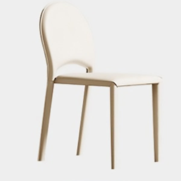Modern Minimalist Saddle Saddle Leather Carbon Steel Sponge Square Elliptical Dining Chair Backrest For Dining Room