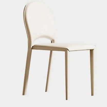Modern Minimalist Saddle Saddle Leather Carbon Steel Sponge Square Elliptical Dining Chair Backrest For Dining Room