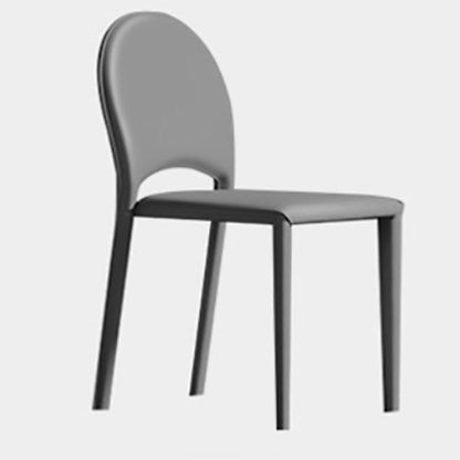 Modern Minimalist Saddle Saddle Leather Carbon Steel Sponge Square Elliptical Dining Chair Backrest For Dining Room