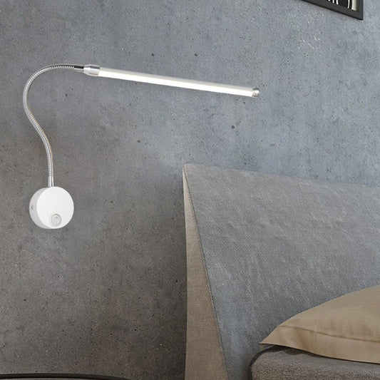 مصباح حائط LED بتصميم عصري بسيط مصنوع من الألومنيوم وشريط الكمبيوتر الشخصي لوضعه بجانب السرير 