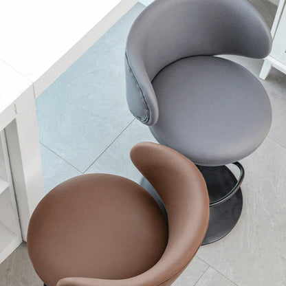 Modern Minimalist Round Fabric Stainless Steel Bar Stool Backrest For Dining Room