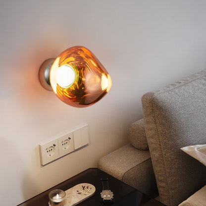 Modern Art Deco Lava Ball Acrylic Hardware LED Wall Sconce Lamp For Living Room