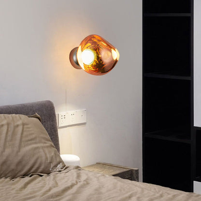 Modern Art Deco Lava Ball Acrylic Hardware LED Wall Sconce Lamp For Living Room