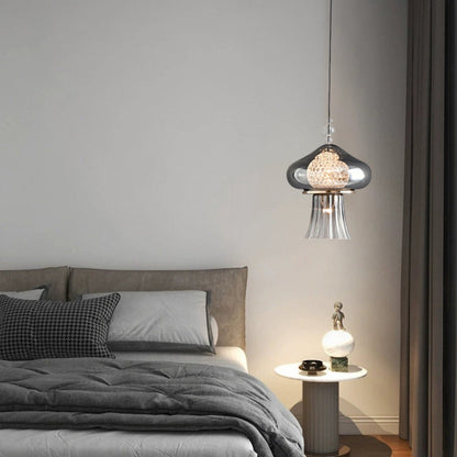 Contemporary Nordic Dome Jellyfish Liftable Acrylic Glass Lampshade LED Pendant Light For Dining Room
