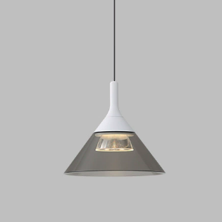 Contemporary Scandinavian Aluminum Acrylic Conical Shade Liftable LED Pendant Light For Living Room