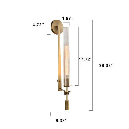 Modern Clear Glass 1-Light LED Tubular Wall Sconce Lamps