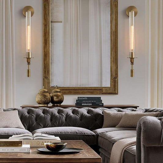 Modern Clear Glass 1-Light LED Tubular Wall Sconce Lamps