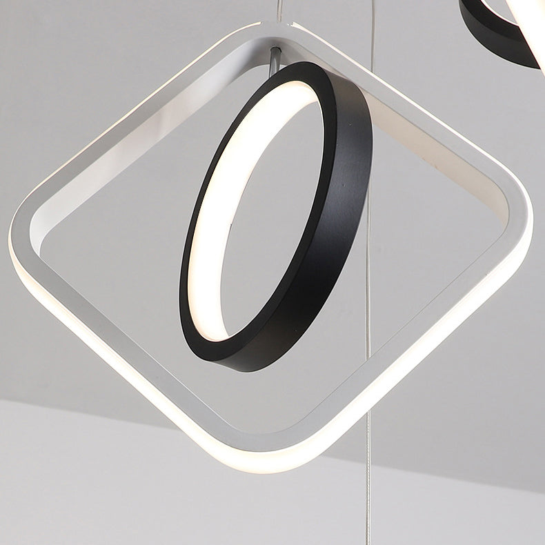ثريا LED معاصرة من الألومنيوم والحديد بتصميم دائري ماسي إسكندنافي لغرفة المعيشة 