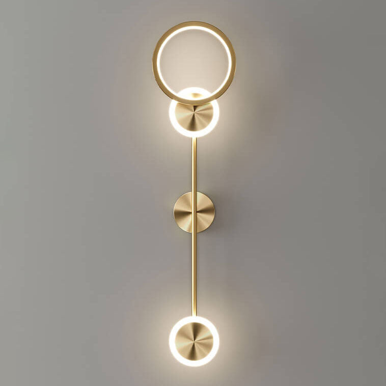 Contemporary Luxury Geometric Circle Long Strip Acrylic Shade LED Wall Sconce Lamp For Bedroom