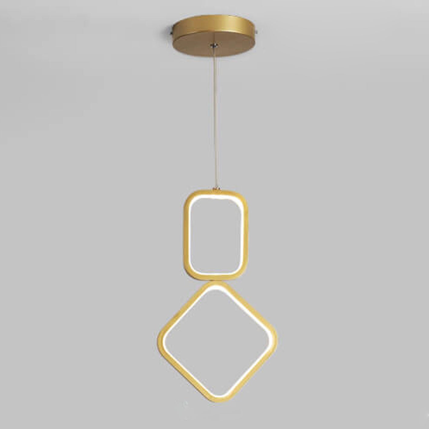 مصباح LED معلق على شكل حلقة هندسية من الحديد بتصميم إسكندنافي بسيط 