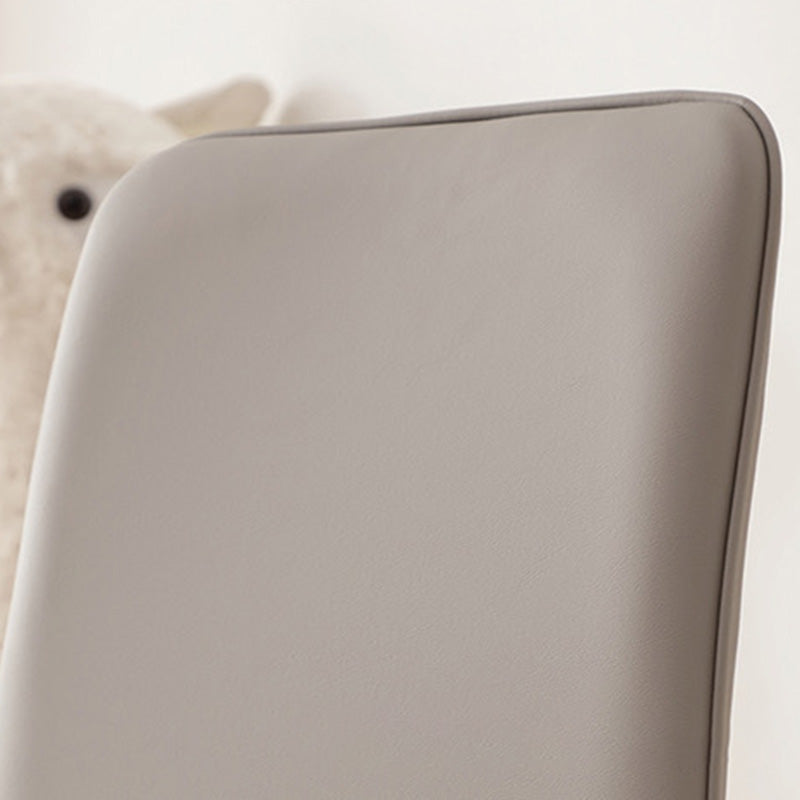 Contemporary Nordic Square Faux Leather Wood Frame Dining Chair Backrest For Dining Room